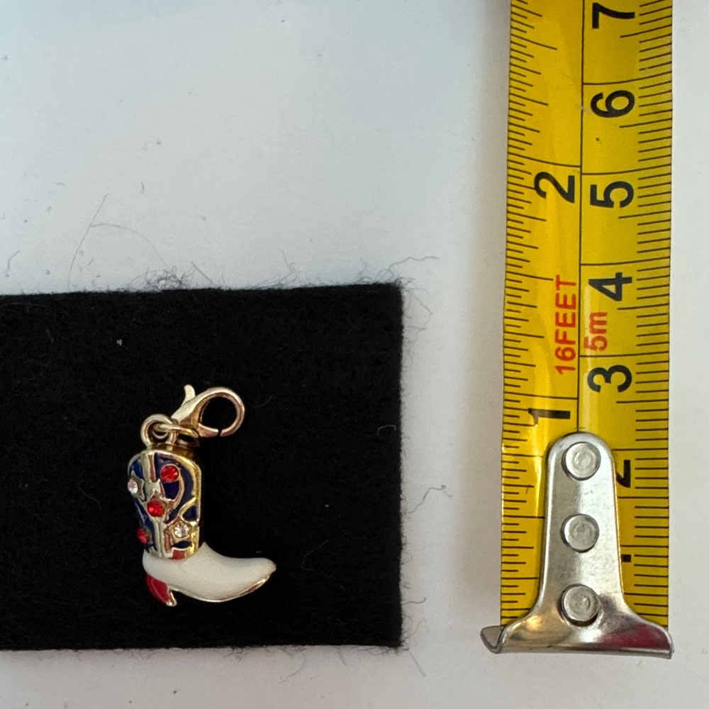 Cowboy Boot Charm with Red and Blue Accents